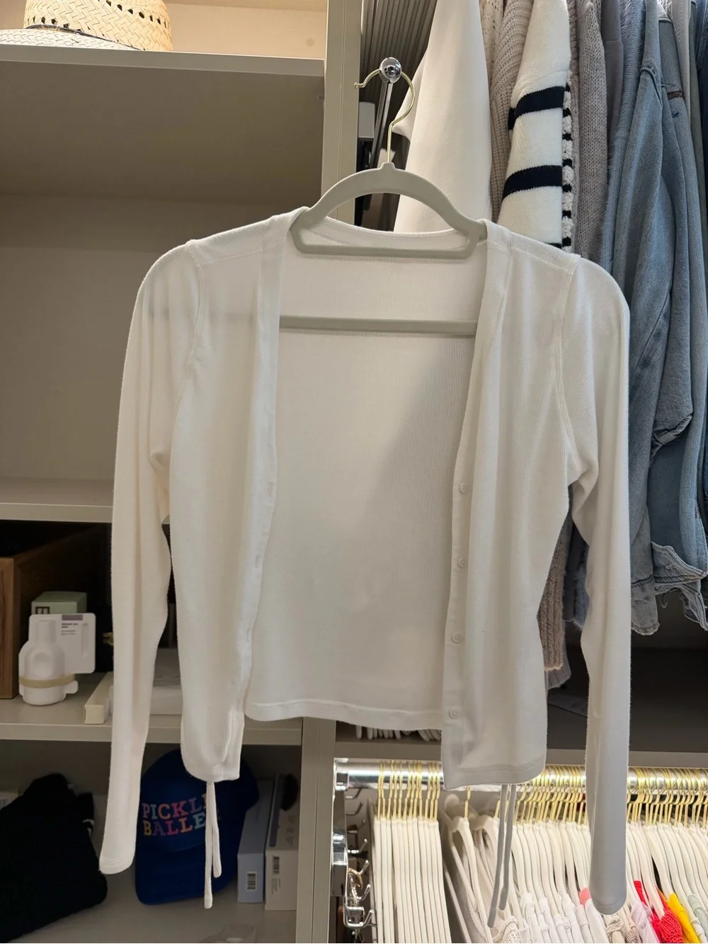 Lululemon Women's White Button-Front Cardigan Top - size 4 worn once